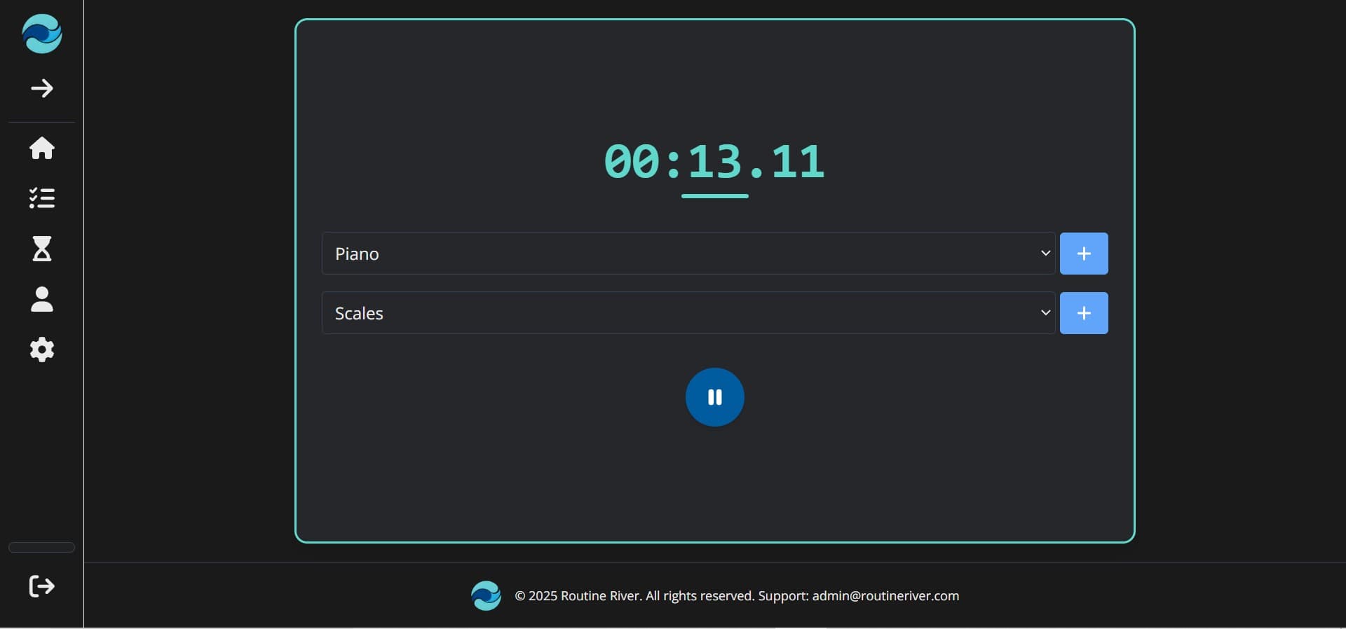 Routine River Study Timer Interface